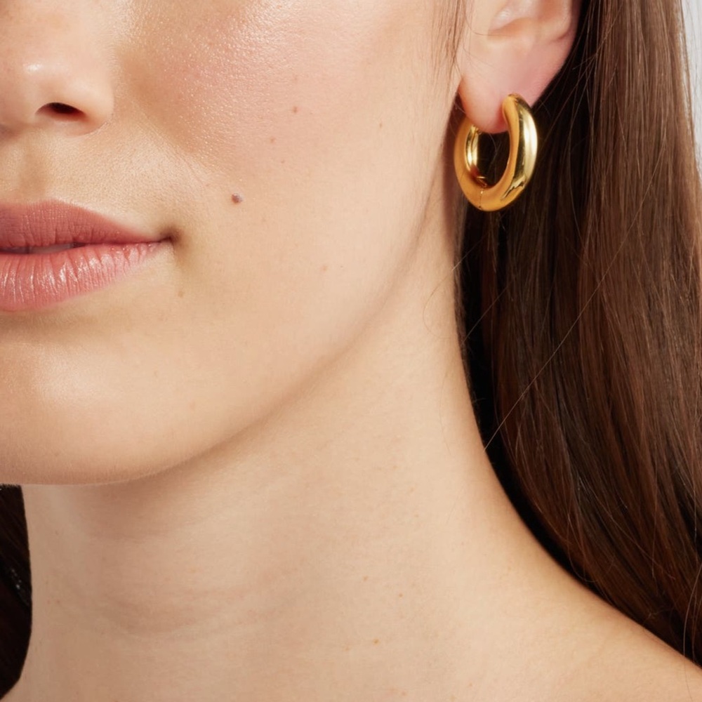 NWT 14K Gold Plated Nordstrom Demi Fine Hoops